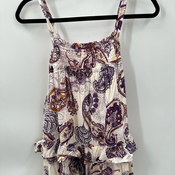 BAND OF THE FREE Paisley purple loose fit woman cottagecore maxi dress NWT M - Picture 3 of 15